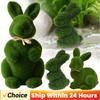 Easter Moss Rabbit Figurine Easter Bunny Decor Festive Decoration Artificial Moss Rabbit Easter Figurine for 2025 Spring Easter