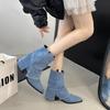Fashion Fashion Trend Coarse Heel Pointed Head Leg Boots for Women 2025 New Style Autumn Comfortable Elegant Non Slip Casual Short Boots