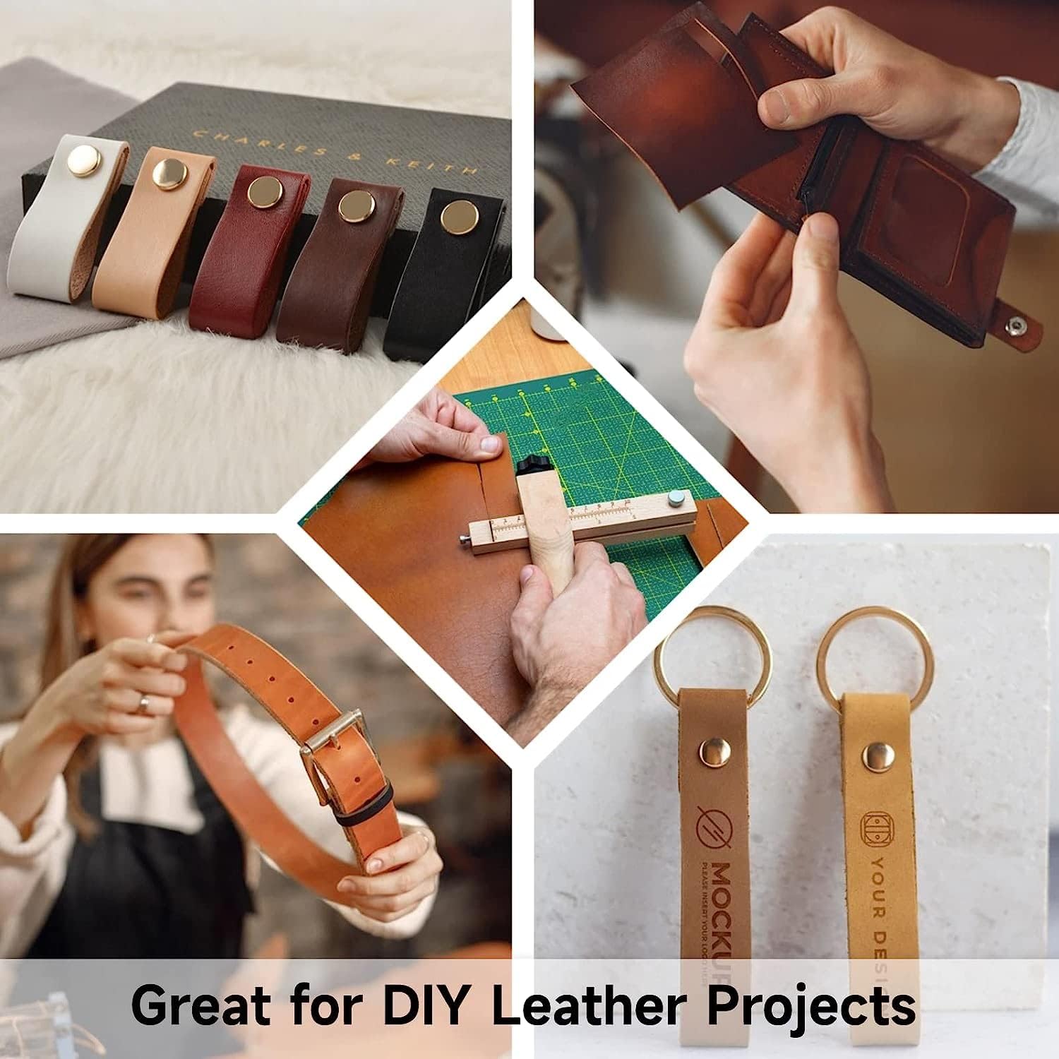 

GOTOTOP Резак для кожаных ремешков Регулируемый Деревянный Резак для кожаных полос и ремешков Инструменты для рукоделия Cutter Craftool Кожаный инструмент для ручной резки с 5 лезвиями