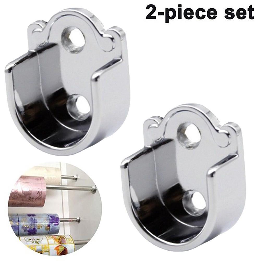 Clothes Tube Support Tube Round End Wall Mount Wardrobe Rail Hanger