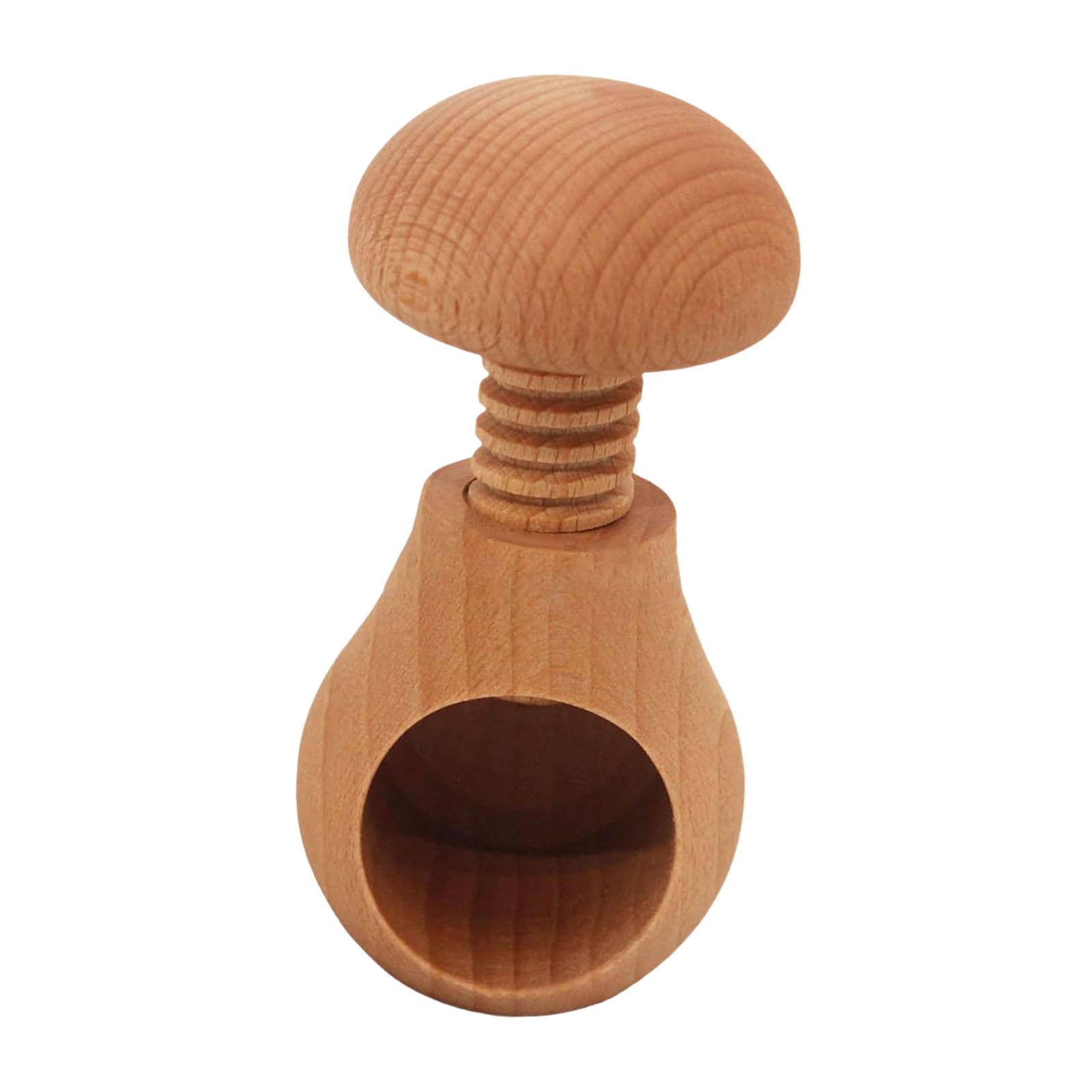 Multifunctional Manual Nutcracker Wood Mushroom Style Portable Walnut Shell Opener Non Slip Handle for Cooking Accessories