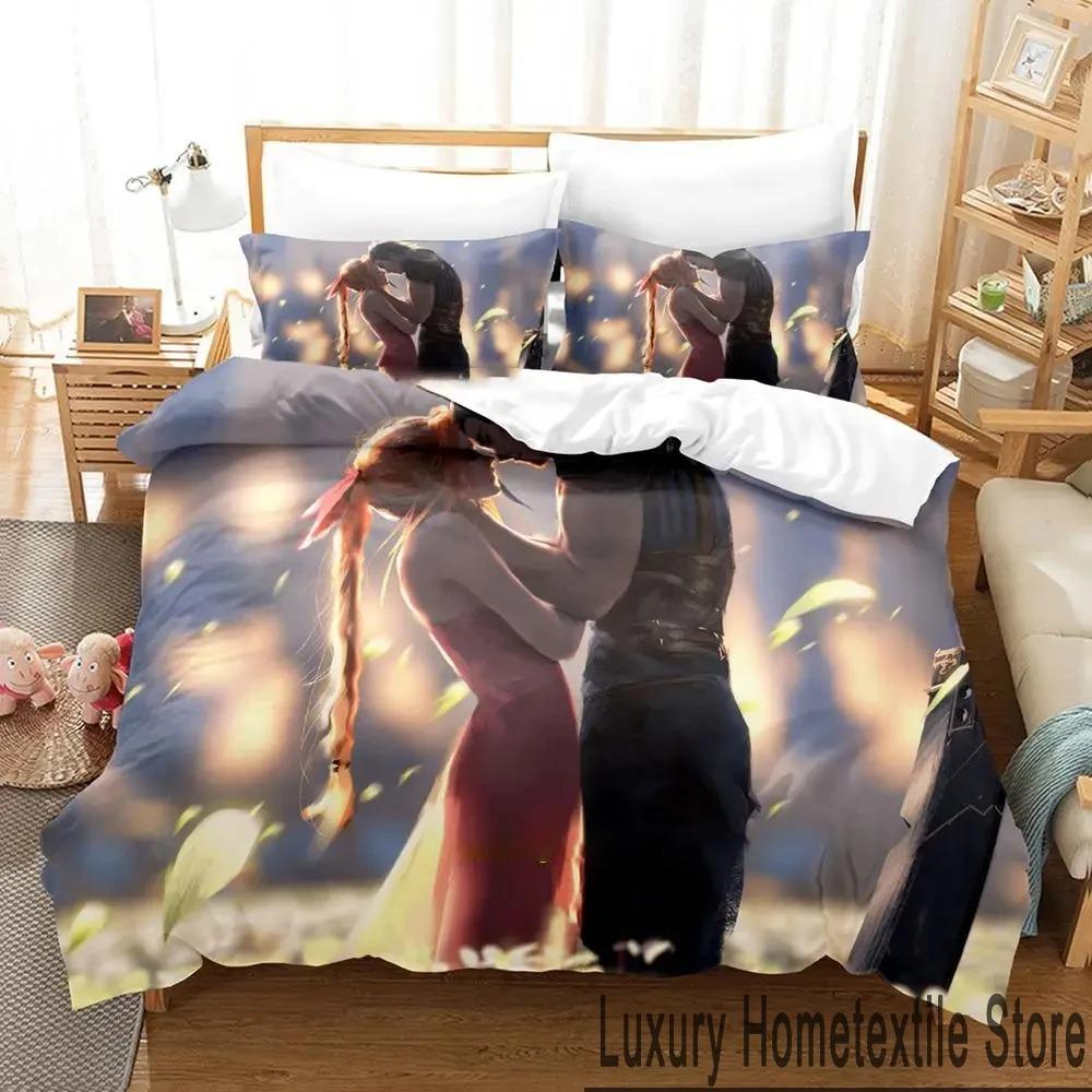 3D Print Game Crisis Core Final Fantasy VII Bedding Set Boys Girls Twin Queen King Size Duvet Cover Pillowcase Bed Boys Adult