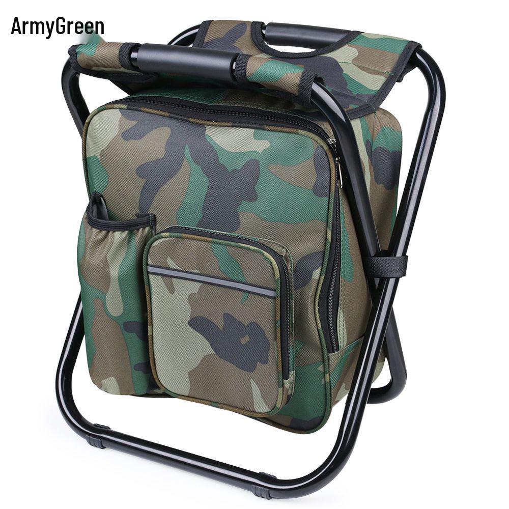 Oxford Cloth Outdoor Cooler Bag with Folding Chair for Fishing & Picnics
