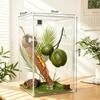 Acrylic Transparent Hermit Crab Terrarium With Escape-Proof Design Coconut Fiber Substrate Setup Reptiles Geckos