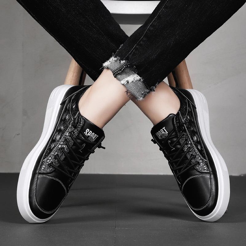 Мужские туфли новые повседневные кожаные туфли спортивные кожаные маленькие белые туфли — фото 3