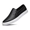 New High End Men Genuine Leather Casual Shoes Concise Cool Slip-on Loafers Man Flat Leather Skate Shoes Male