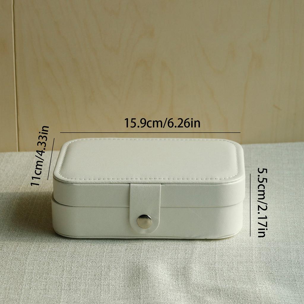 White PU Jewelry Box Ring Earring Holder Pendant Necklace Container Jewelry Storage Box Jewelry Display Stand