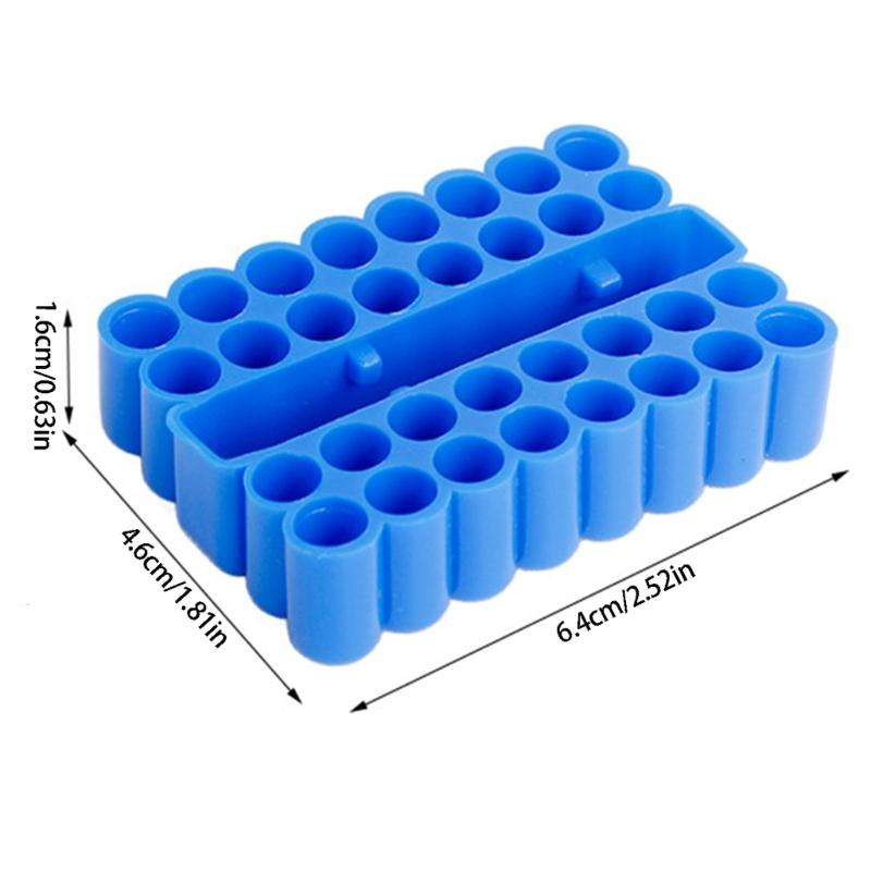 32 Slot Screwdriver Bit Storage Rack Set, 1/4Inch Hex Bit Holder PVC Bit Rack, 4 Piece Tool Drawer Storage for Daily Use