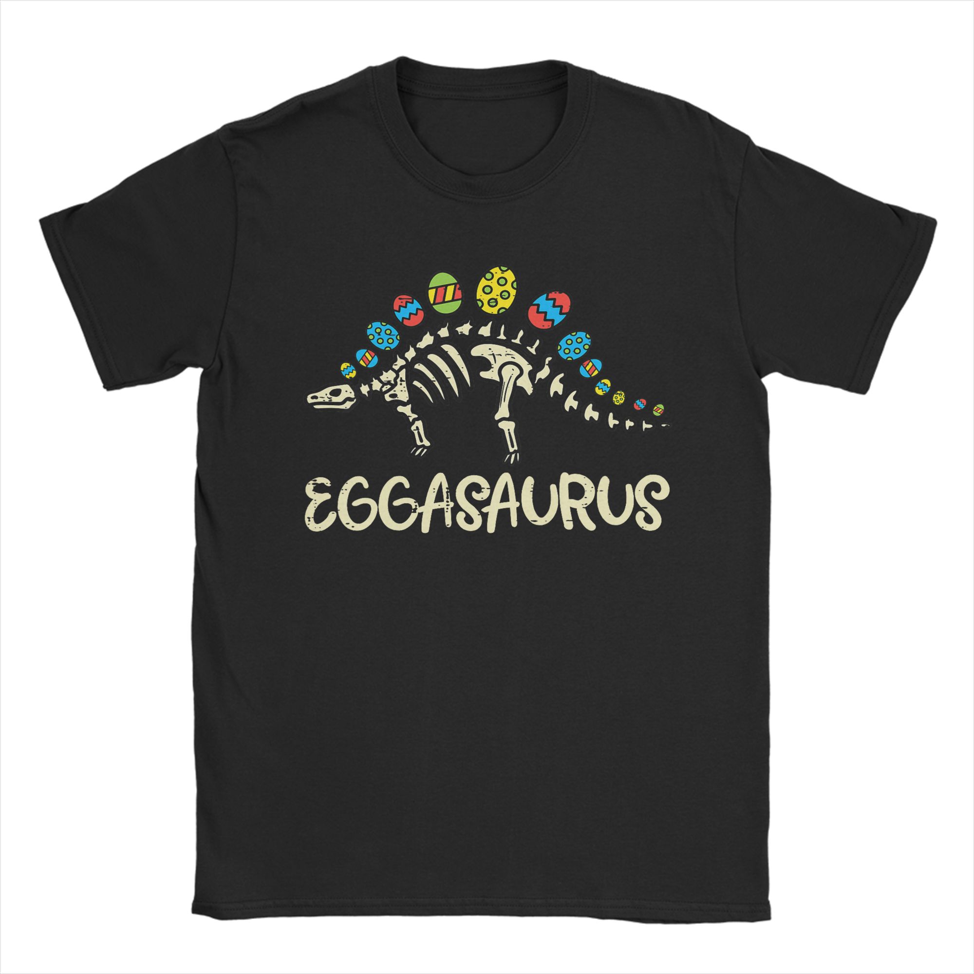Eggasaurus Easter Stegosaurus Dinosaur TShirt Harajuku T Shirts Short Sleeve Vintage Tshirt Summer 100 Cotton O Neck Top Tees S