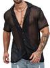 Herren Casual Kurzarm Strickjacke Hemd Sommer Einfarbig Atmungsaktiv Oberteil