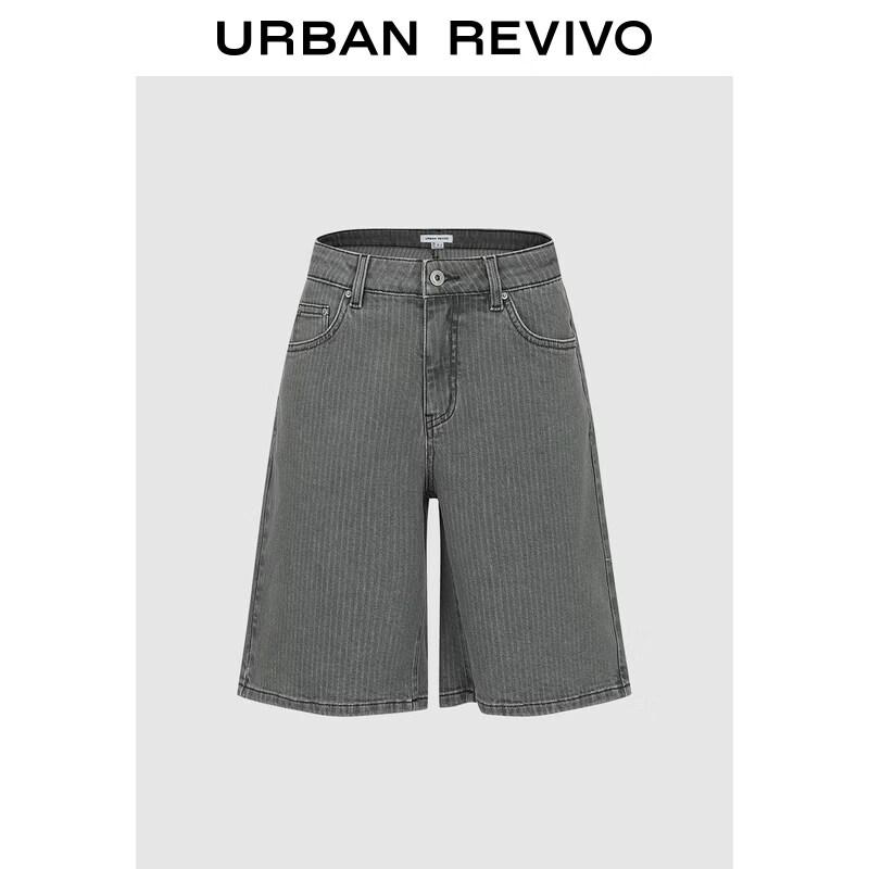 UR2026 Women s Washed Striped Denim Shorts 25