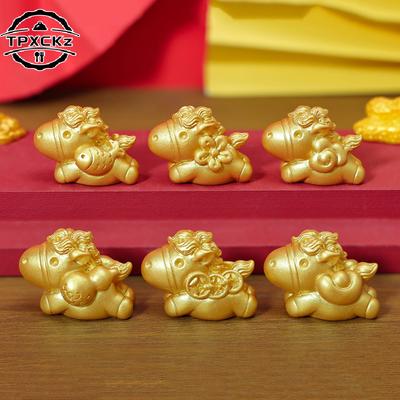 2026 New Year Cartoon Lucky Gold Horse Figurine – Miniature Micro Landscape Ornament for Home, Desk & Room Decor (Ideal Gift)