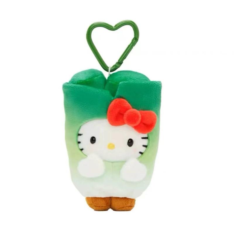 Adorable Japanese Hello Kitty Plush Keychain Featuring Colorful Vegetable Designs