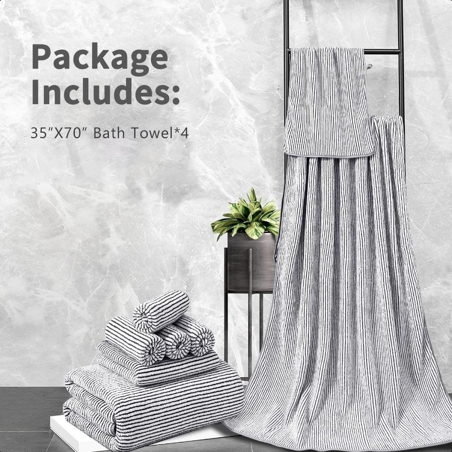 4 Piece Bath Towel Set 35x70Oversized Bath Towel for Bathroom Ultra Soft Fluffy Extra Large Bath Sheet Luxury Premium Bathroom