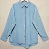 Trade Export Japan Original Order Thickness Chiffon Solid Long sleeve Shirt Women Front Placket Color Matching Design Light Luxury Spring and Autumn