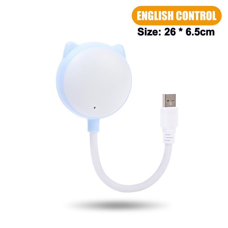 

Светодиодный ночник с голосовым управлением на английском языке, умный домашний ночник, энергосберегающий датчик звука тела, USB-разъем, атмосферное освещение синий