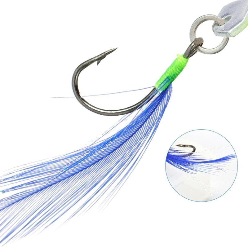 10pcs Twisted Hard Baits 360 Degree Rotating Wobbler Jigging Baits Spoon Lures Artificial Spinnerbaits with Feather Hook