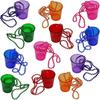 5Pcs Transparent Shot Glass on Beaded Necklace Hanging Plastic Cups  Bridal Showers