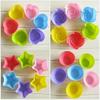 24 PCS Silicone Cupcake Liners Reusable Baking Cups Easy Clean Pastry Molds 4 Shapes Round Stars Heart Flowers