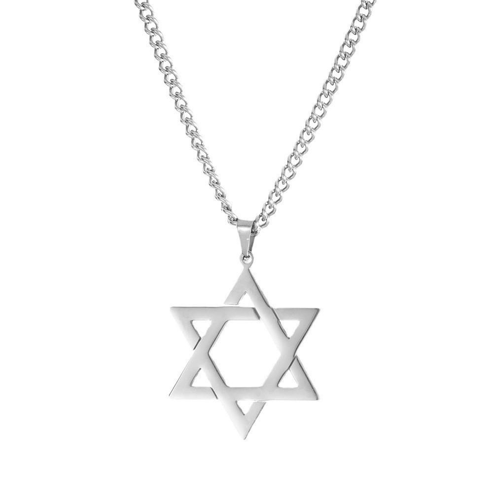 Star of David Pendant Necklace For Women Men Stainless Steel Jewelry Amulet Friend Gift