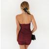 2025 Summer Sexy Strapless Pleated Bodycon Dress for Women - European and American Style