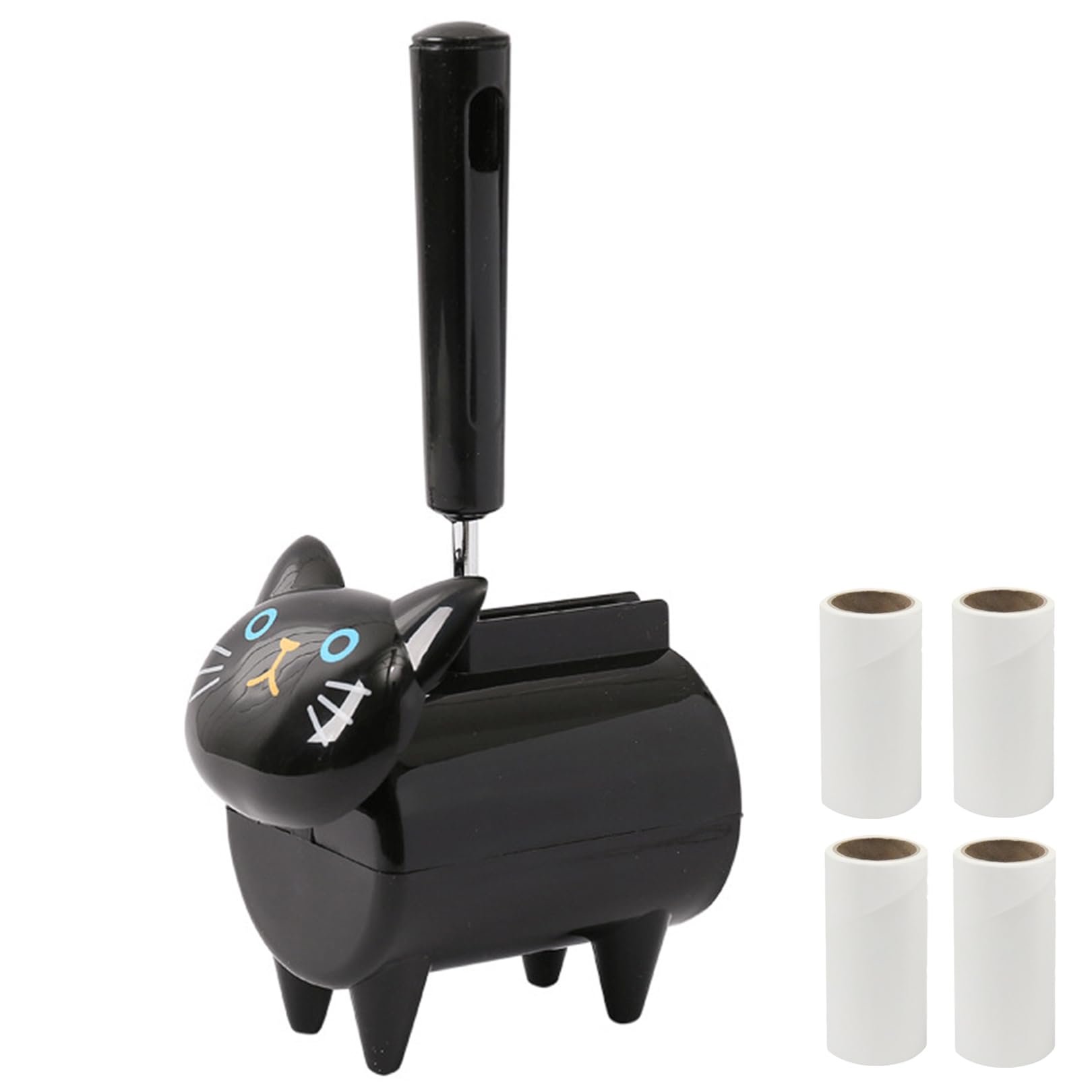 

sac taske Cat Mini Sticky Cleaner Tape for Carpet Diagonal Cut 3 Cleaner, Cat-Shaped Cleaning, Compact, (Black + Spares)