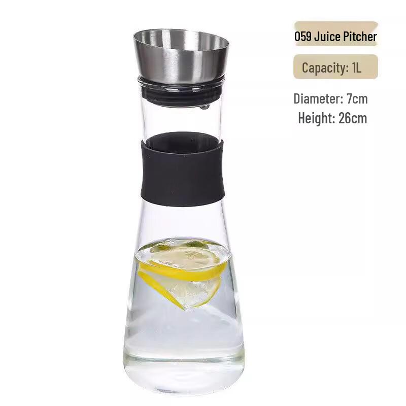 Dilebel Heat-Resistant Glass Water Pitcher with Lid