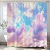 Watercolor Romantic Sky And Cloud Patterns Shower Curtain For Bathroom Modern Art Printing Decorative Shower Curtains With Hooks
