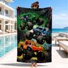 Mon-ster Truck Abenteuer Strandtuch, Super Weiche Mikrofaser, Perfektes Geschenk für Sie/Ihn, Geburtstag, für Pool, Strand, Reisen, Dekoration Strandparty