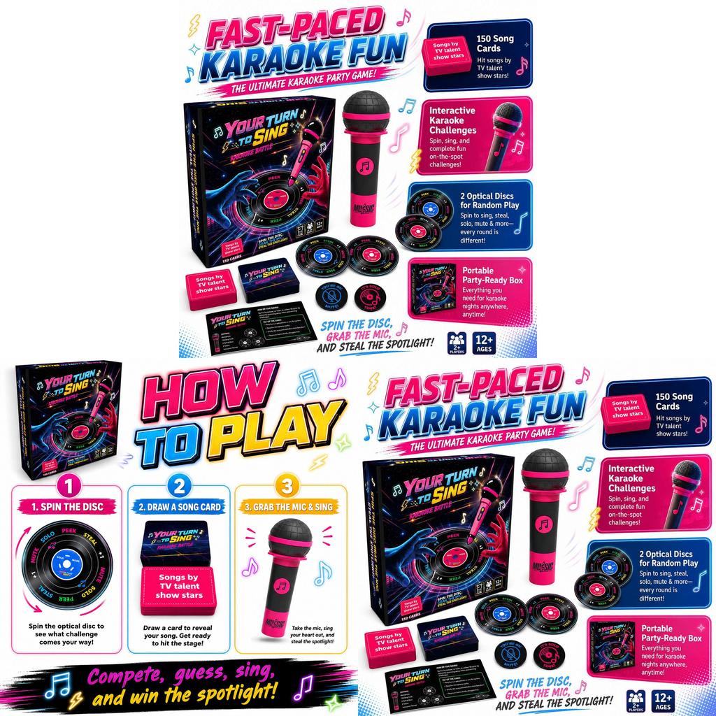 Gioco Karaoke Battaglia Grabthemic con Microfono Interattivo per Divertimento in Festa