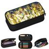 12 Gold Anime Knights Of The Zodiac Saint Seiya Pencil Cases for Student School Pen Box Pencil Bag Large Storage Pencil Pouch