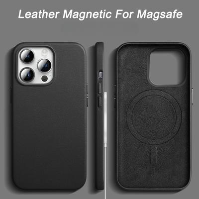 Luxusné kožené magnetické puzdro pre iPhone 15 Pro Max 14 13 Pro Max Plus Mini pre bezdrôtové nabíjanie Magsafe puzdro na telefón Zadný kryt odolný voči nárazom