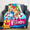 Colorful Fixies Cartoon Characters Flannel Blanket Super Soft Warm Cozy Blanket for Sofa Bed Office Travel All‑Season Home Decor Gift