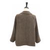 Shiz Madam Herringbone Round Collar Wool Coat J31769
