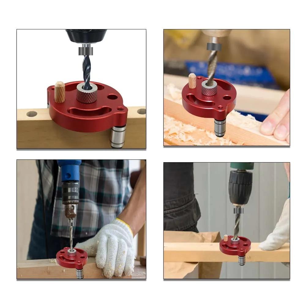 Aluminum Self Center Dowel Jig 3-10mm Vertical Hole Jig New Hole Puncher Locator  Woodworking Tools