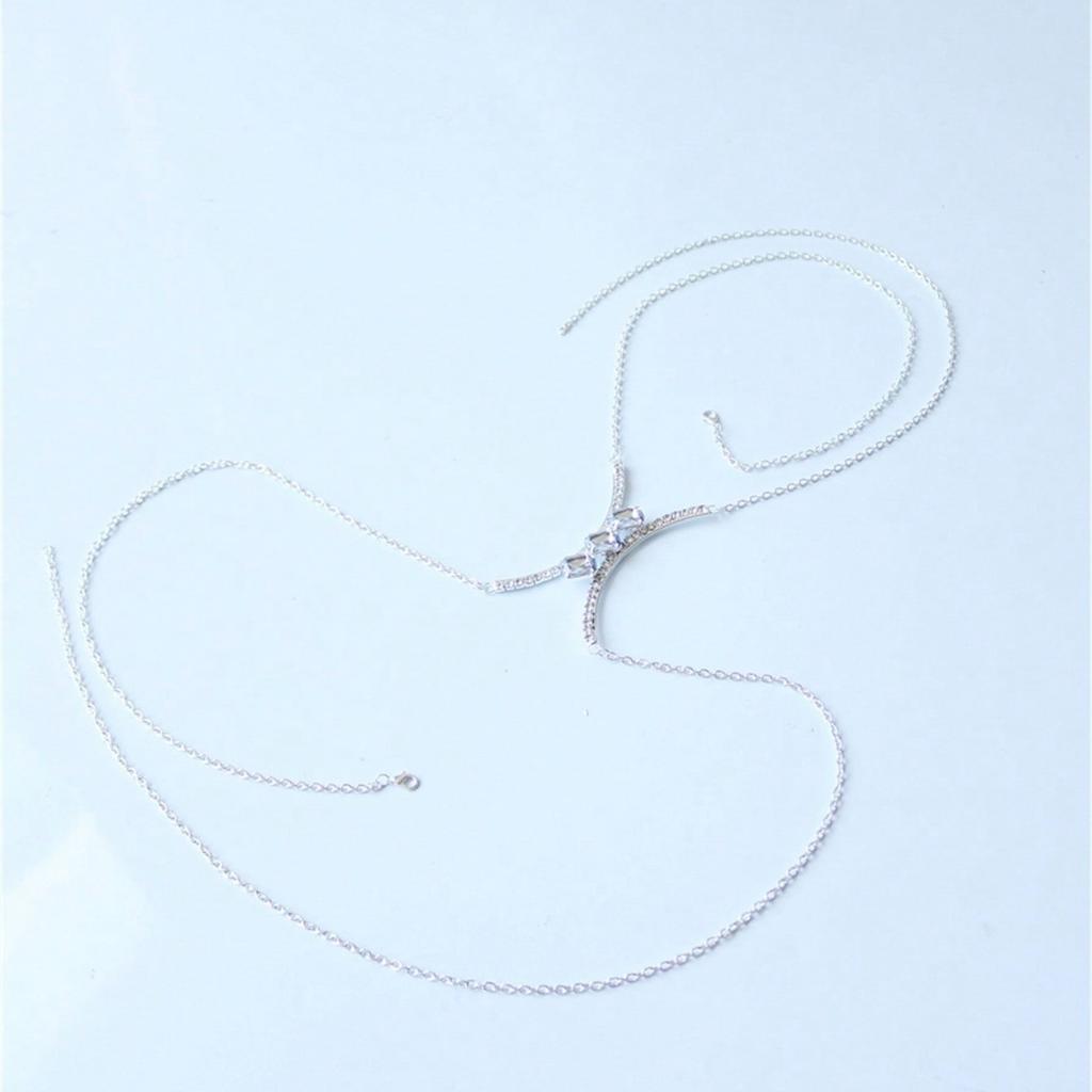 Water Drop Shaped Chest Rest European And American Sexy Beach Fashion Rhinestone Chest Women'S Body Chain