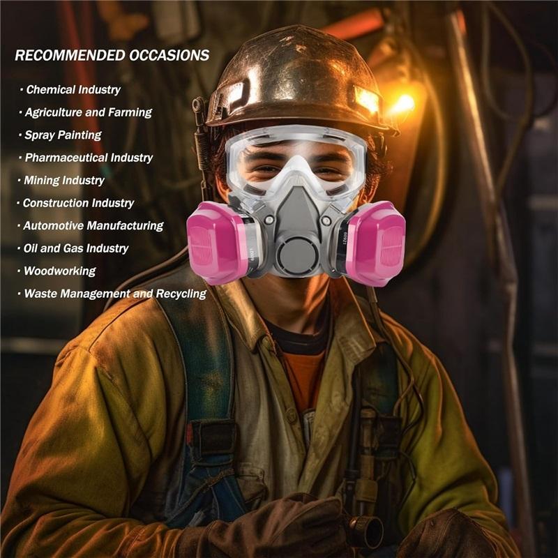 1 Pair 60921 Filter Cartridges for Respirator Mask, Gas Mask Filter Compatible with 6200,6800,7502, 7503 Masks(Pink)