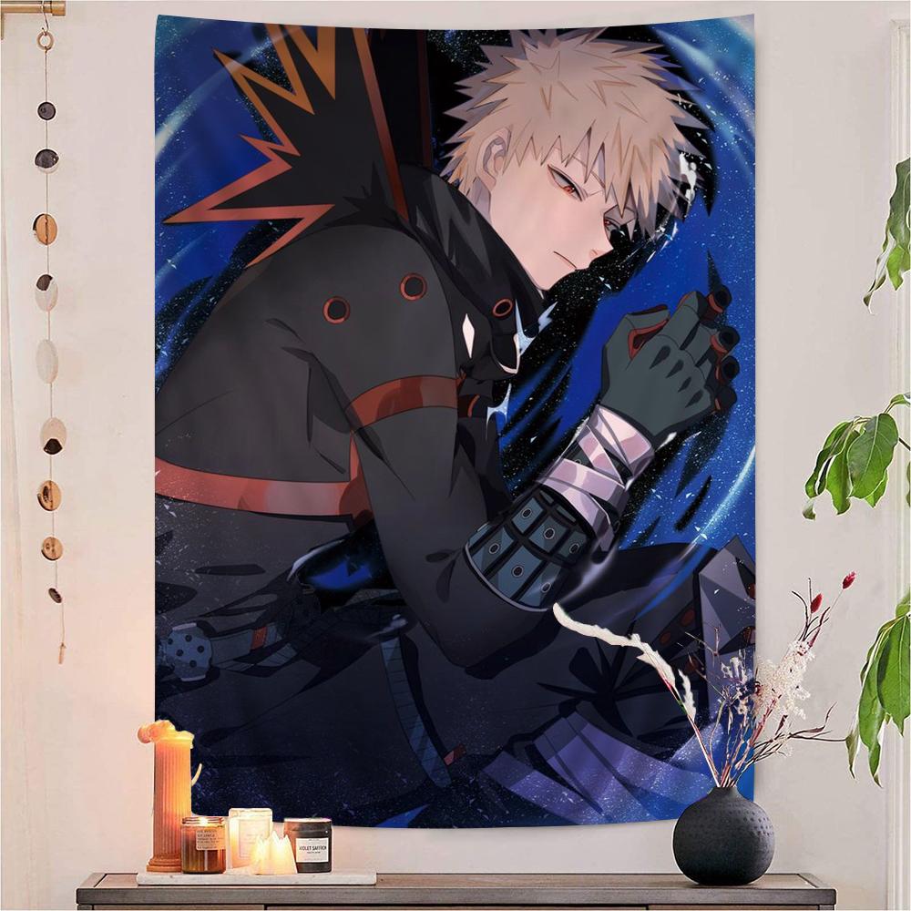 Anime BBakugo Katsuki Anime Tapestry Hanging Tarot Hippie Wall Rugs Dorm Wall Hanging Sheets