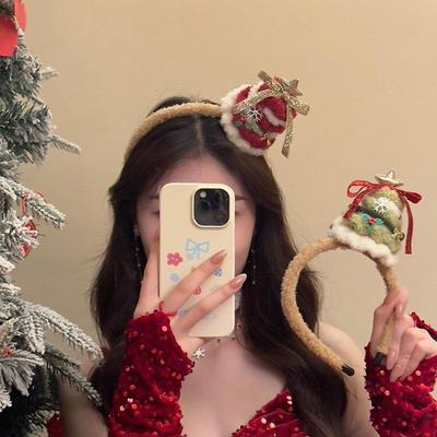 2025 Bandeau Décoration de Noël Pince à Cheveux Ambiance de Noël Nœud Papillon Chapeau de Noël Pince à Cheveux Pour Femmes