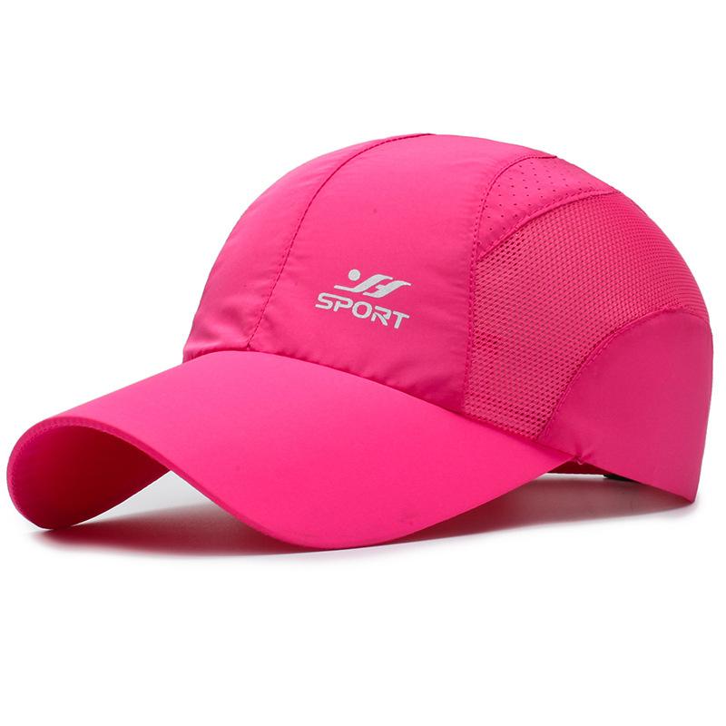 LChome Sneldrogende Verstelbare Baseballpet - Ademende Zonbescherming voor Buiten Golf Vissen Hardlopen Sport Adjustable rozerode kleur