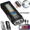 Portable Mini LED Flashlight, Type-C USB Rechargeable Torch with Built-in Strong Magnet, Waterproof Work Light for Outdoor Camping Fishing Emergency