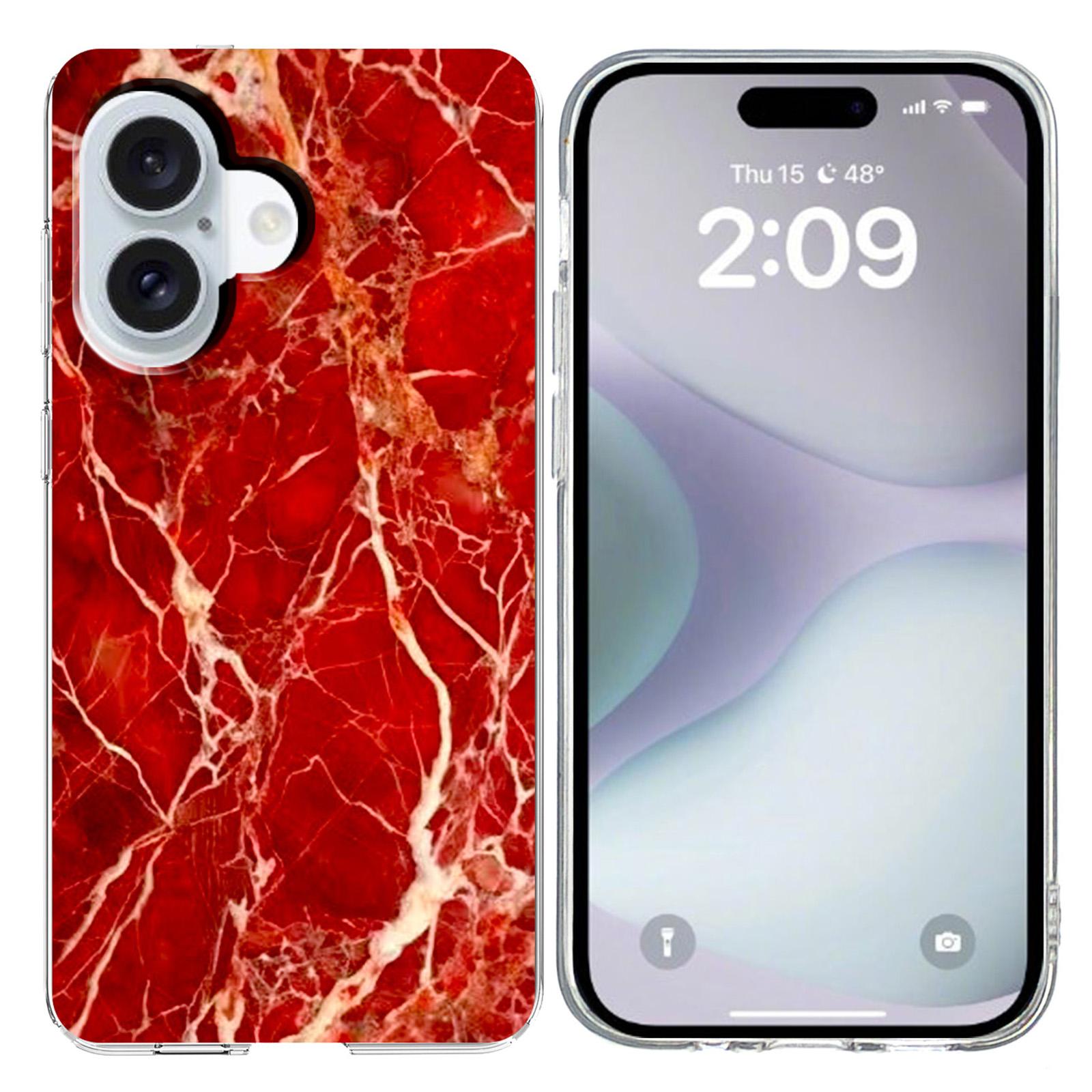 Чехол для iPhone 16 Plus с печатью мраморного узора, мягкий ТПУ чехол для телефона E