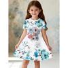 Dress for Girls Beautiful Butterfly Short Sleeve Dress Summer Loose Girls' Casual Dress Round Neck Hot Sale Girl Clothes
