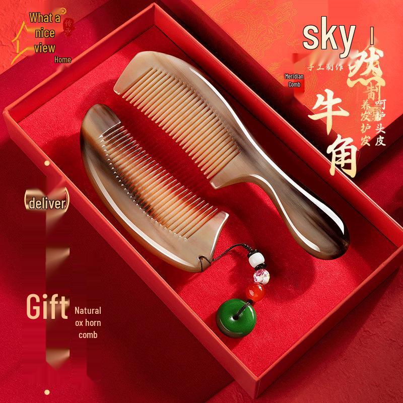 HOMEMAKER Набор расчесок из натурального рога в подарочной упаковке