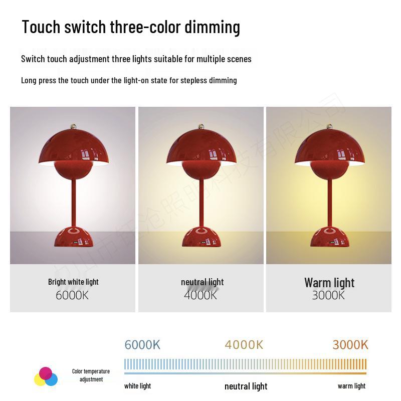 Nordic Minimalist LED Table Lamp, Wedding Room Ambient Lamp, Bedroom Bedside Lamp, Always-On Bud Lamp