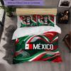 Mexico footbal Pattern 3 Pieces Bedding Set Soft Microfiber Duvet Cover with Pillow Cases for Bedroom