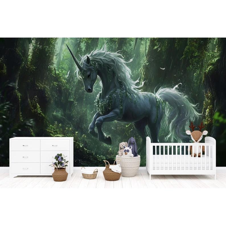 Magical Unicorn Forest tapestry 75x100 чёрный