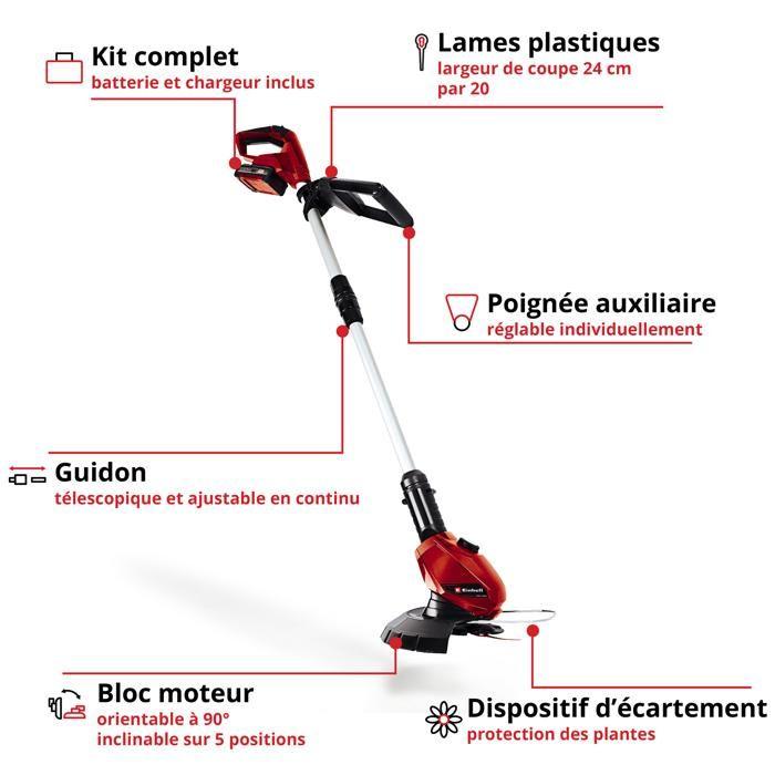 Einhell Coupe-bordures sans fil GE-CT 18 Li PXC (18V) Livré avec Batterie 2,5 Ah et Chargeur