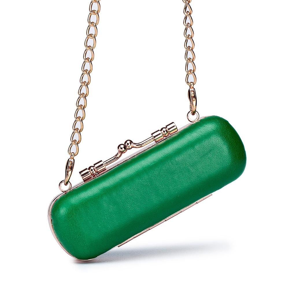 

Портативный чехол для помады из овчины через плечо с зеркалом зелёный