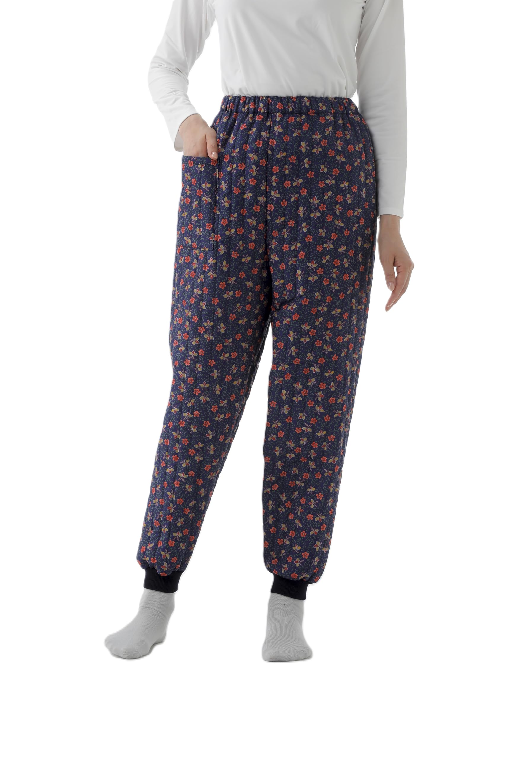 

[Little Island] Women s Floral Quilted Monpe (Size M/Cherry Blossom)